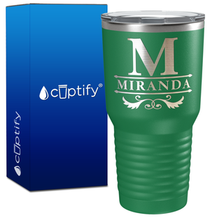 Personalized Initial Style Engraved on 30oz Tumbler