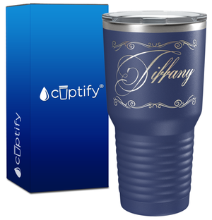 Personalized Scroll Script Engraved on 30oz Tumbler