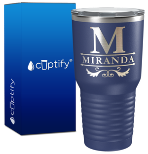Personalized Initial Style Engraved on 30oz Tumbler