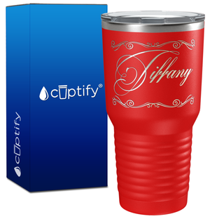 Personalized Scroll Script Engraved on 30oz Tumbler