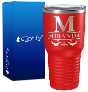 Personalized Initial Style Engraved on 30oz Tumbler