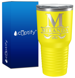 Personalized Initial Style Engraved on 30oz Tumbler
