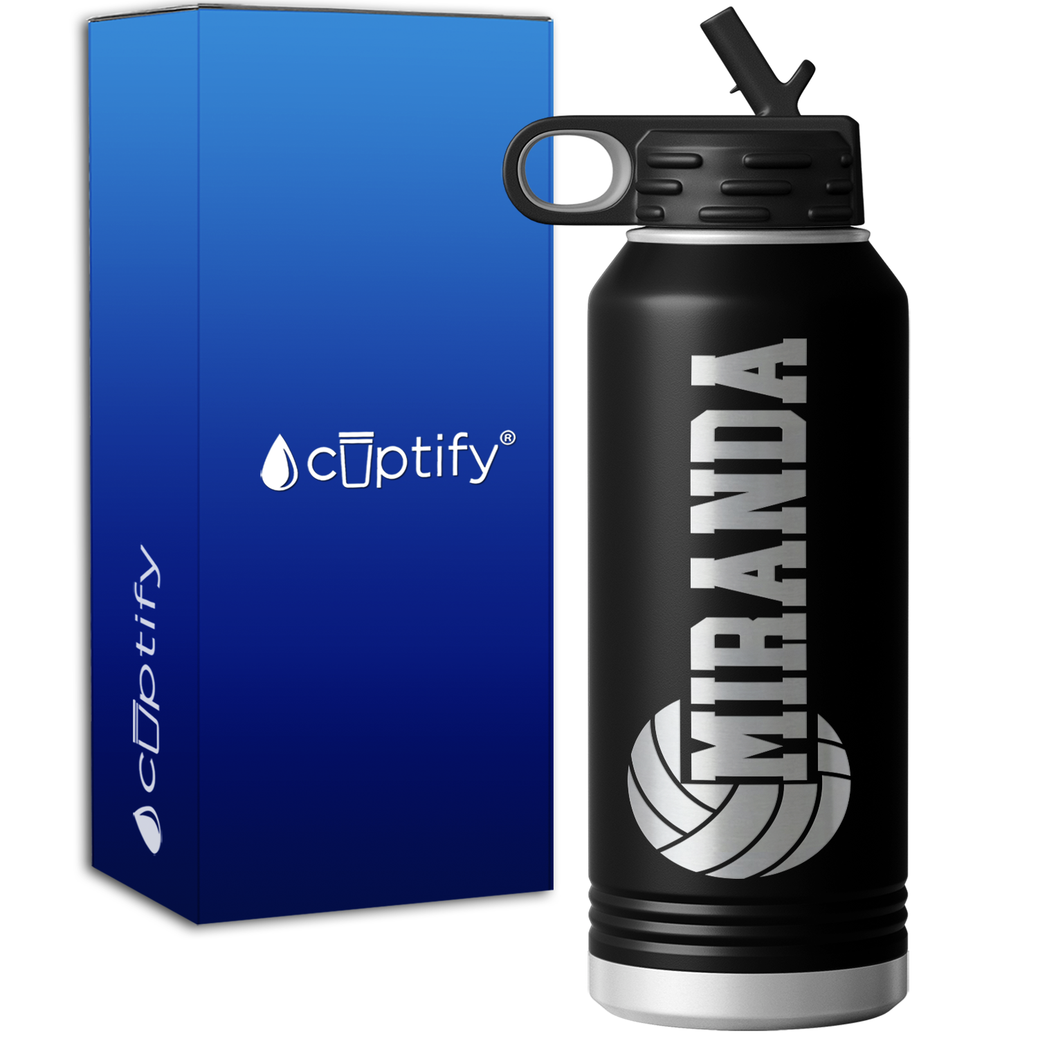 Personalized Name Volleyball 32oz Sport Water Bottle