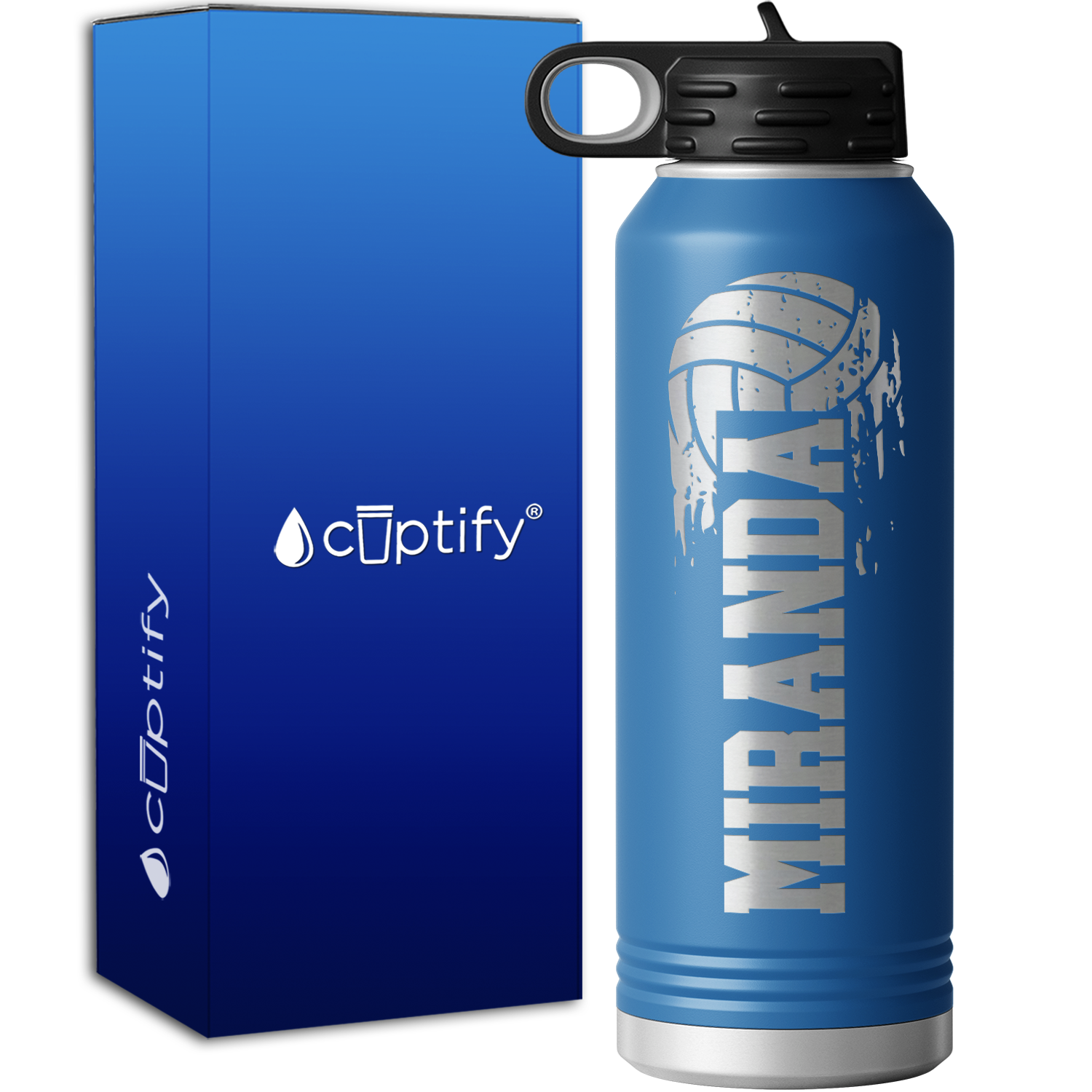 Personalized Flying Volleyball 40oz Sport Water Bottle