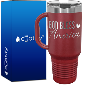 God Bless America 40oz 4th of July Travel Mug