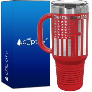 One Nation Under God 40oz 4th of July Travel Mug