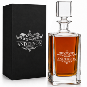 Customized Classic Prestige 26oz Rectangle Glass Decanter