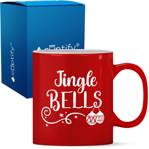 Jingle Bells Personalized 11oz Red Christmas Coffee Mug