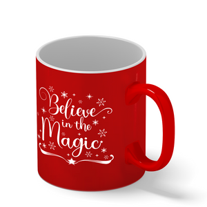 Believe in the Magic Personalized 11oz Red Christmas Coffee Mug
