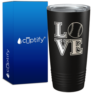 Love Baseball on 20oz Tumbler