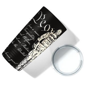 Personalized Police We the People Distressed Flag Engraved Wrap 20oz Black Tumbler