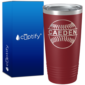 Personalized Baseball Horizontal Design on 20oz Tumbler