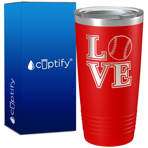 Love Baseball on 20oz Tumbler