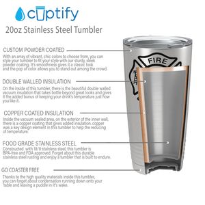 Fire Department Badge 20oz Stainless Firefighter Tumbler