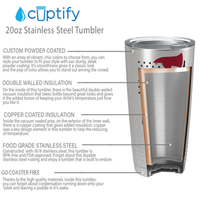 Distressed Red Line Flag with Axe 20oz Stainless Firefighter Tumbler