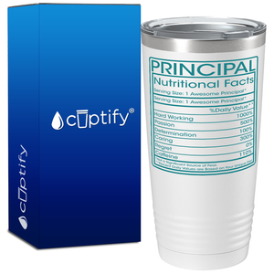 Principal Nutritional Facts on 20oz Tumbler