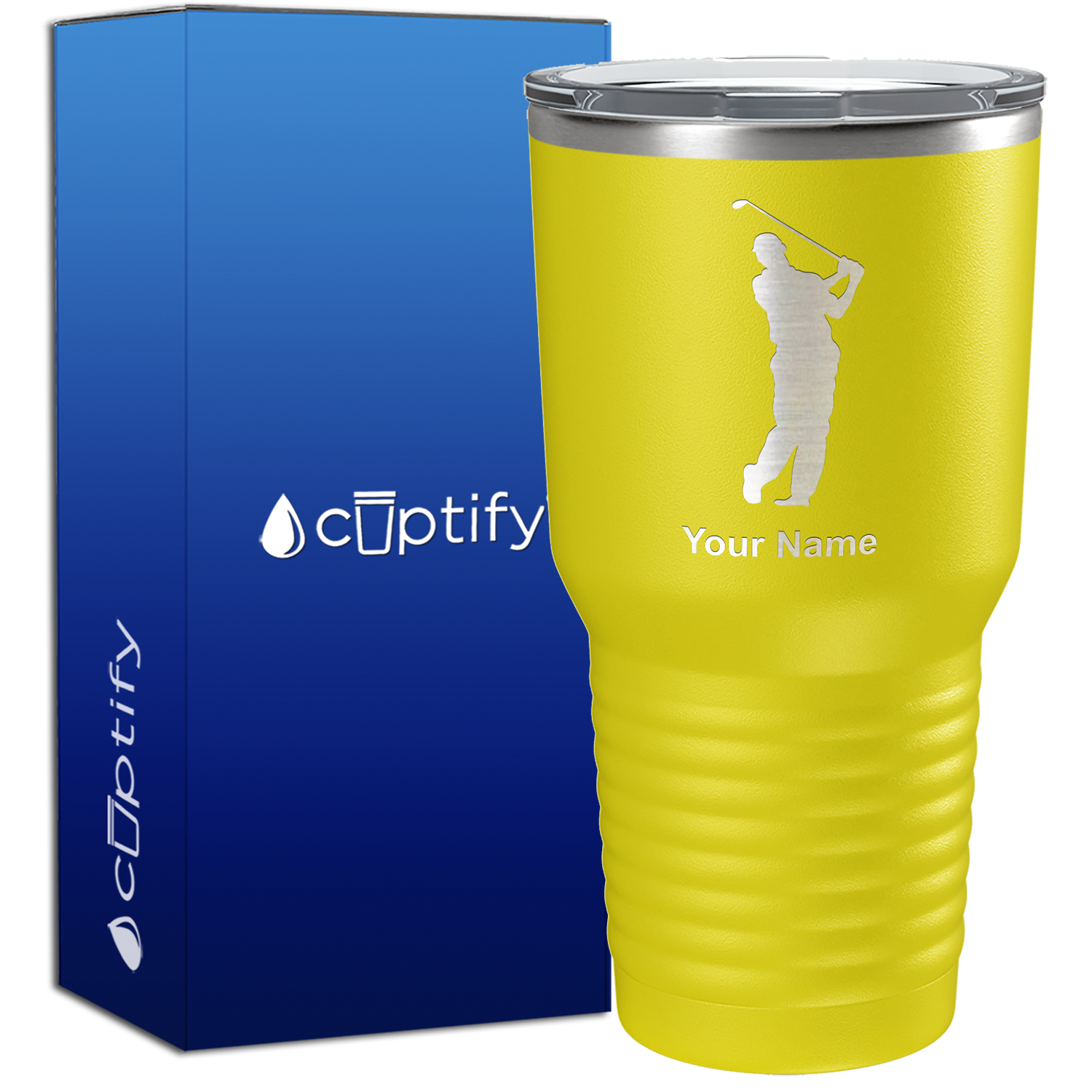 Personalized Golf Player Silhouette 30oz Golf Tumbler