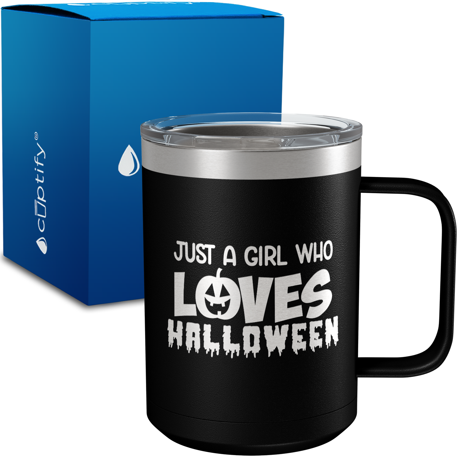 Just a Girl Who Loves Halloween 15oz Stainless Halloween Coffee Mug