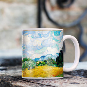 Van Gogh Wheat Field with Cypress 11oz Ceramic Coffee Mug