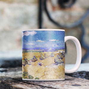 Van Gogh Wheat Fields with Reaper at Auvers 11oz Ceramic Coffee Mug
