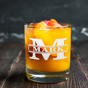 Personalized Vintage Block 16 oz Glass Can