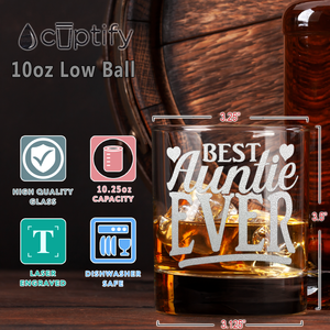 Best Auntie Ever Old Fashion Glass