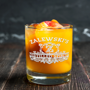 Personalized Distilled Spirits Surname and Initial 16 oz Glass Can