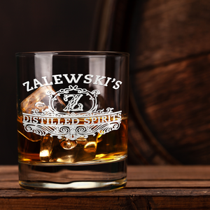 Personalized Distilled Spirits Surname and Initial 16 oz Glass Can