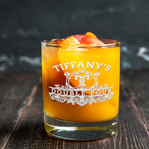 Personalized Double Pour Name and Initial 16 oz Glass Can