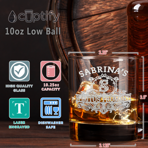 Personalized Spiritus Frumenti Name and Initial 16 oz Glass Can