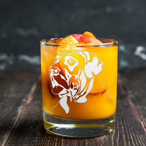 Great Dane Head Etched on 10.25oz Old Fashion Glass