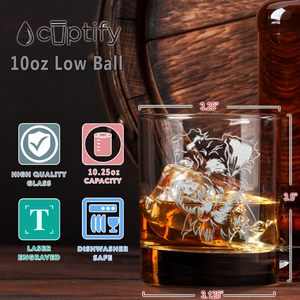 Miniature Schnauzer Head Etched on 10.25oz Old Fashion Glass