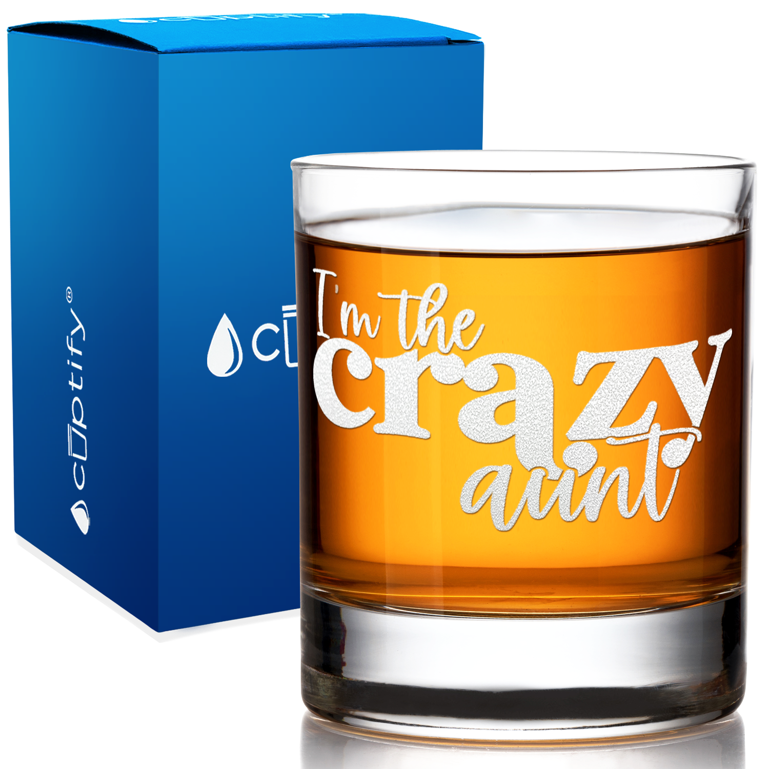 I'm The Crazy Aunt Etched 10.25 oz Old Fashioned Glass