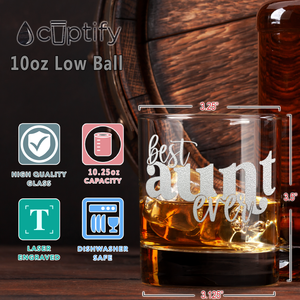 Best Aunt Ever Etched Old Fashion Glass
