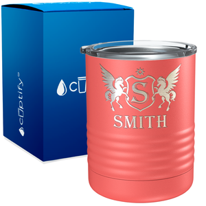 Personalized Pegasus Engraved on 10oz Lowball Tumbler