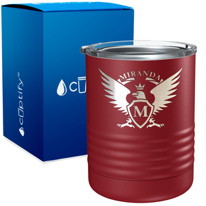Personalized Eagle Engraved on 10oz Lowball Tumbler