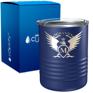 Personalized Eagle Engraved on 10oz Lowball Tumbler