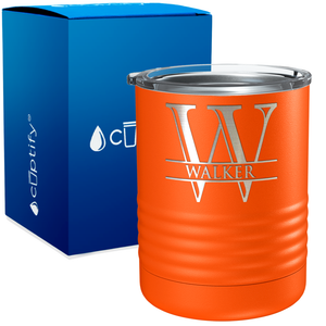 Personalized Split Script Engraved on 10oz Lowball Tumbler