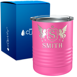 Personalized Pegasus Engraved on 10oz Lowball Tumbler