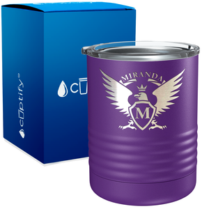 Personalized Eagle Engraved on 10oz Lowball Tumbler