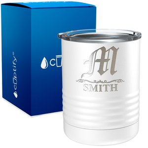 Personalized Gothic Initial Engraved on 10oz Lowball Tumbler