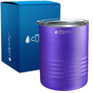 Purple Glitter 10oz Lowball Tumbler
