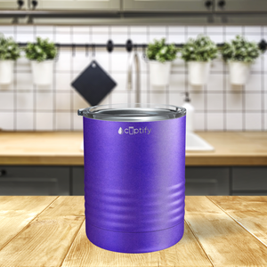 Purple Glitter 10oz Lowball Tumbler