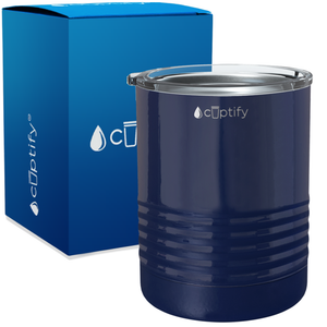 Navy Blue Gloss 10oz Lowball Tumbler
