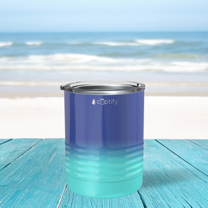 Navy Blue Seafoam Ombre 10oz Lowball Tumbler