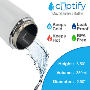 Cuptify Personalized Laser Engraved on Snowy Mountains Ombre 12 oz Sports Bottle