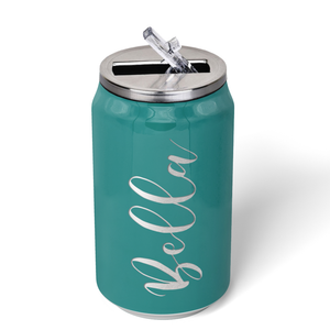Cuptify Personalized on Aqua Blue Gloss 12 oz Cola Can Bottle