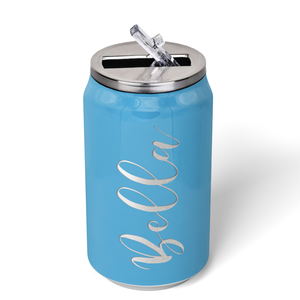 Cuptify Personalized on Baby Blue Gloss 12 oz Cola Can Bottle