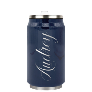 Cuptify Personalized on Blue Gray Gloss 12 oz Cola Can Bottle