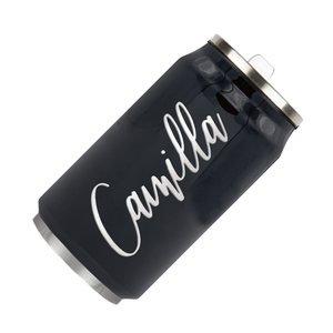 Cuptify Personalized on Black Gloss 12 oz Cola Can Bottle